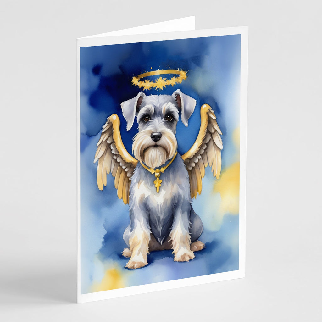 Schnauzer My Angel Greeting Cards Pack of 8 Blank Cards with Envelopes Whimsical A7 Size 5x7