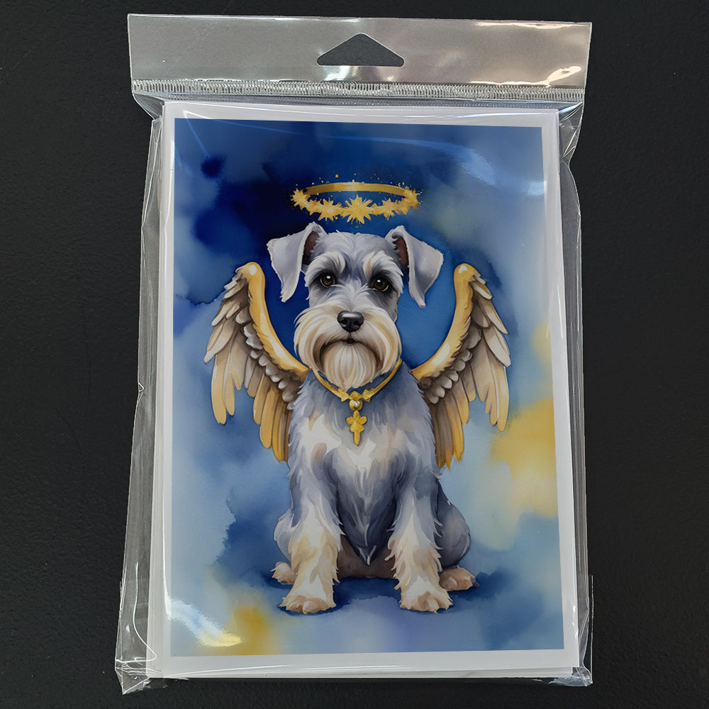Schnauzer My Angel Greeting Cards Pack of 8 Blank Cards with Envelopes Whimsical A7 Size 5x7