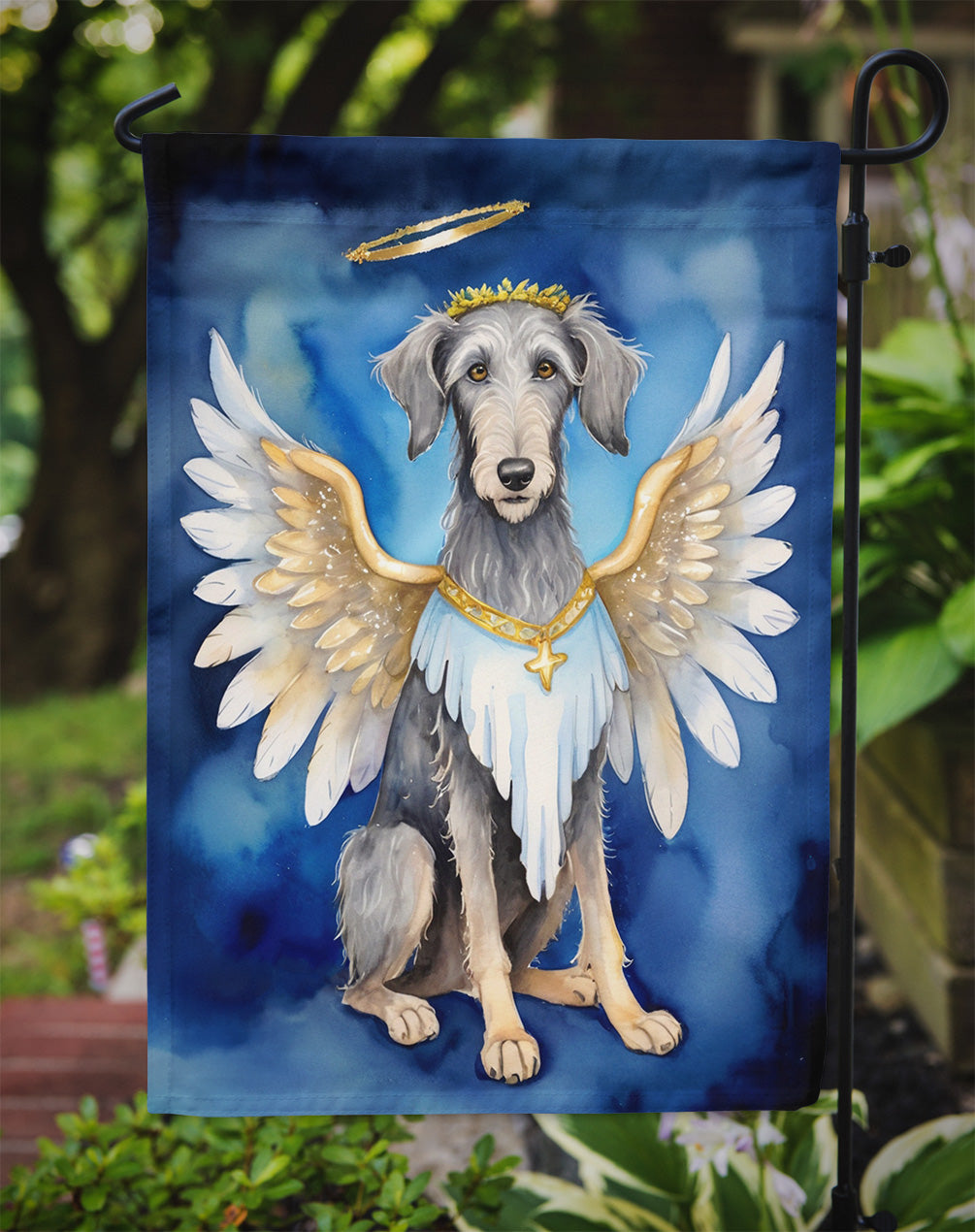 Scottish Deerhound My Angel Garden Flag Mailbox Decorative Yard Banner Outside Patio Artwork for Flower Beds, Garden Size, Multicolor