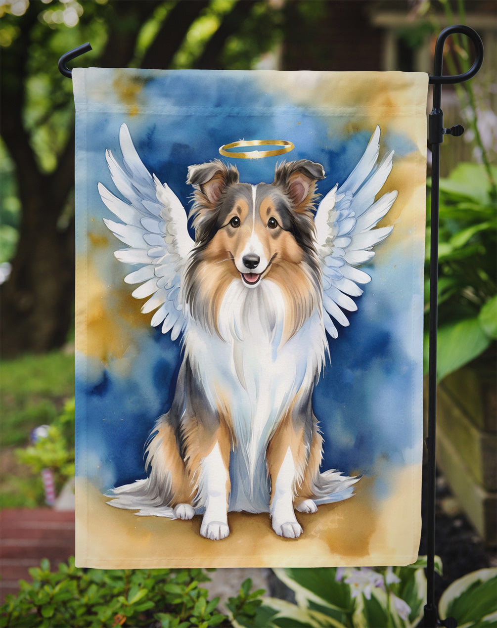 Sheltie My Angel Garden Flag Mailbox Decorative Yard Banner Outside Patio Artwork for Flower Beds, Garden Size, Multicolor