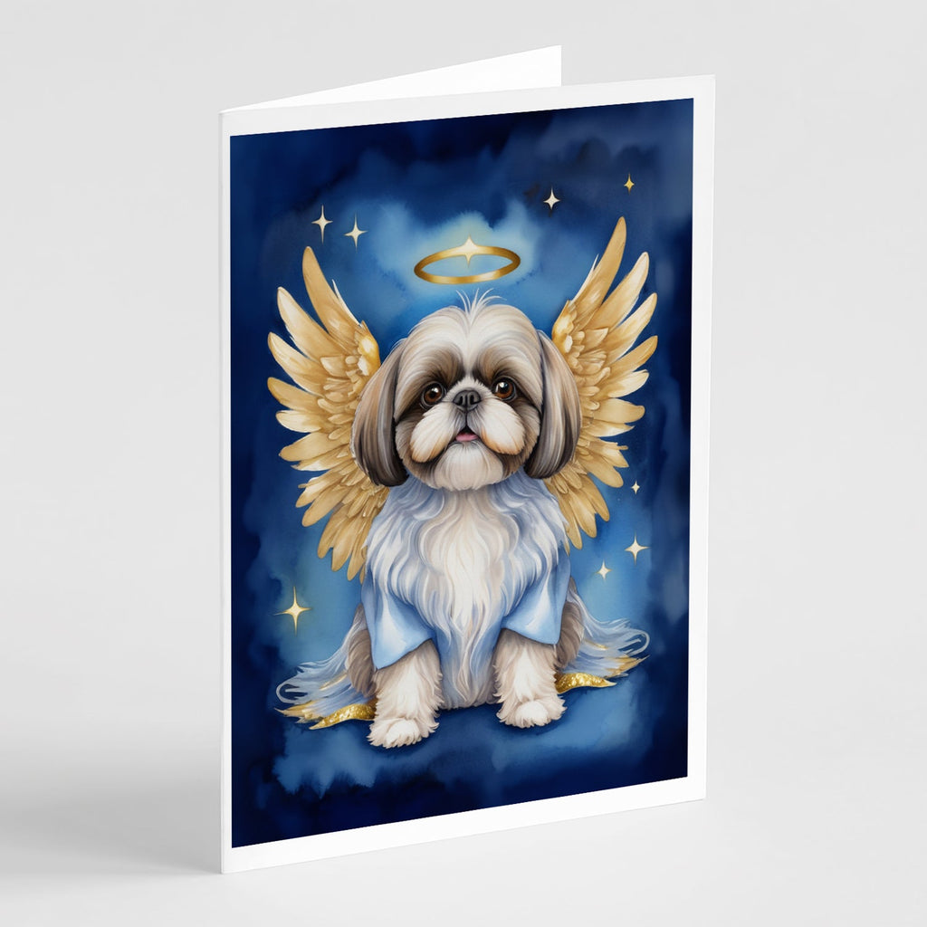Shih Tzu My Angel Greeting Cards Pack of 8 Blank Cards with Envelopes Whimsical A7 Size 5x7