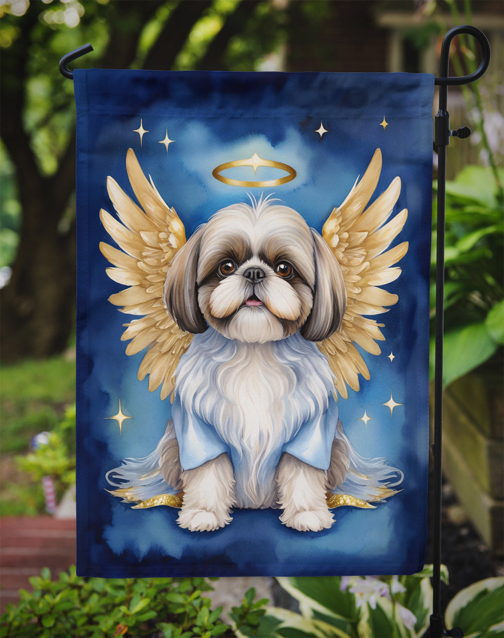 Shih Tzu My Angel Garden Flag Mailbox Decorative Yard Banner Outside Patio Artwork for Flower Beds, Garden Size, Multicolor
