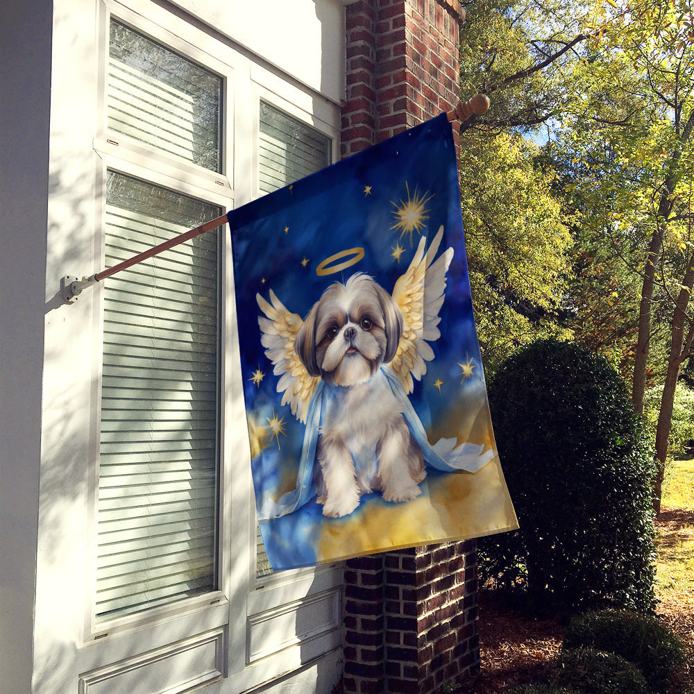 Shih Tzu My Angel House Flag 28x40 Porch Sleeve Pole Decorative Outside Yard Banner Artwork Wall Hanging, Polyester