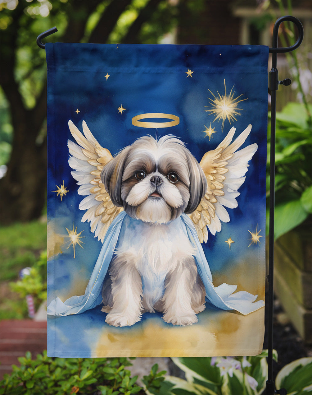 Shih Tzu My Angel Garden Flag Mailbox Decorative Yard Banner Outside Patio Artwork for Flower Beds, Garden Size, Multicolor