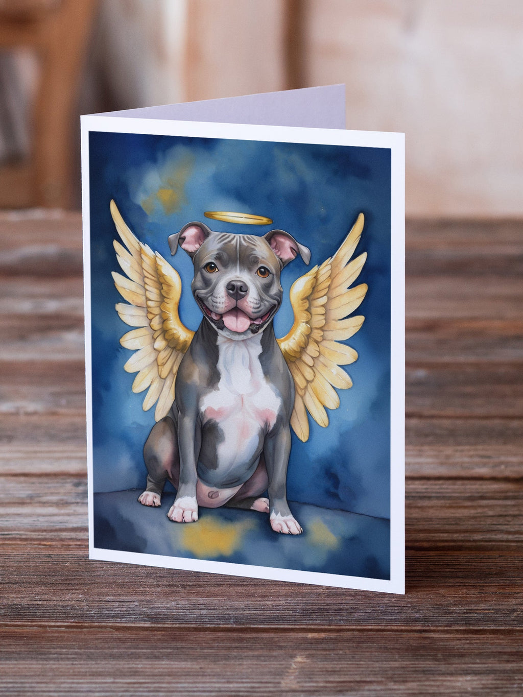 Staffordshire Bull Terrier My Angel Greeting Cards Pack of 8 Blank Cards with Envelopes Whimsical A7 Size 5x7