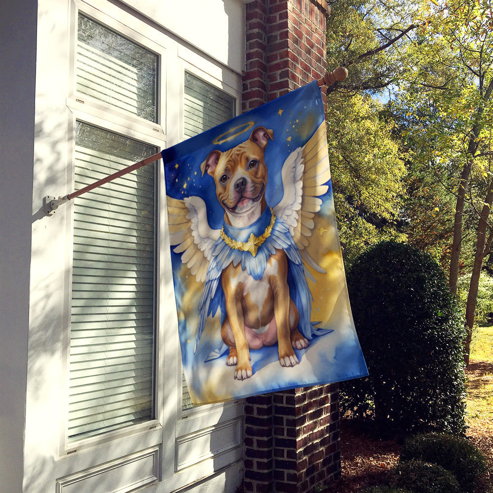 Staffordshire Bull Terrier My Angel House Flag 28x40 Porch Sleeve Pole Decorative Outside Yard Banner Artwork Wall Hanging, Polyester