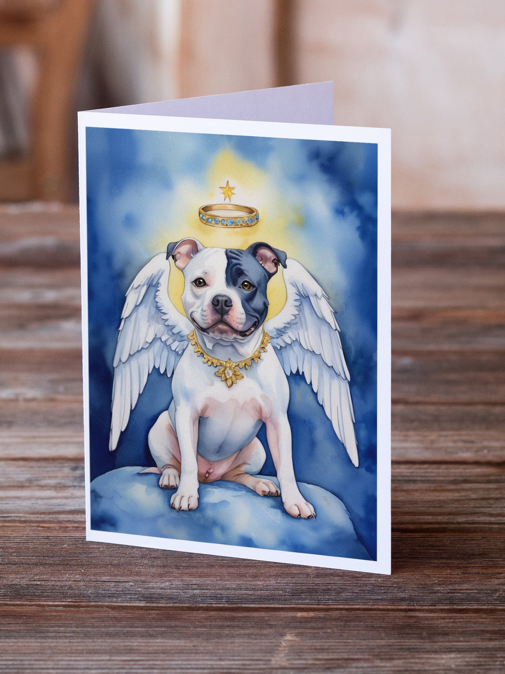 Staffordshire Bull Terrier My Angel Greeting Cards Pack of 8 Blank Cards with Envelopes Whimsical A7 Size 5x7