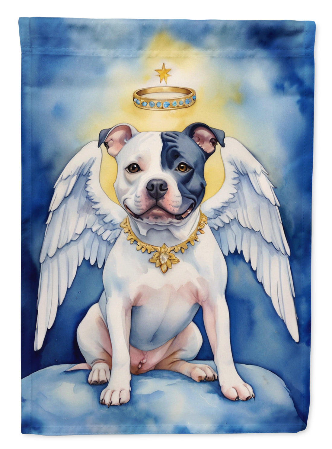 Staffordshire Bull Terrier My Angel Garden Flag Mailbox Decorative Yard Banner Outside Patio Artwork for Flower Beds, Garden Size, Multicolor
