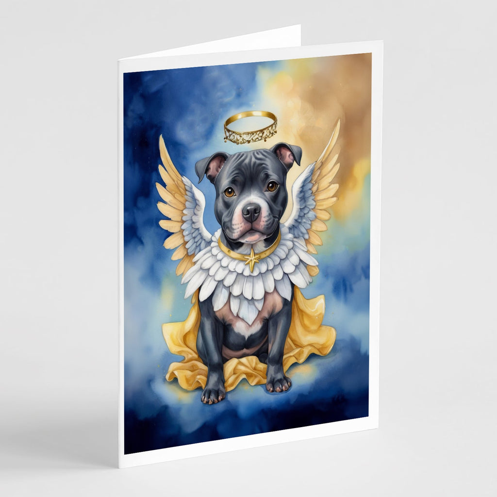 Staffordshire Bull Terrier My Angel Greeting Cards Pack of 8 Blank Cards with Envelopes Whimsical A7 Size 5x7
