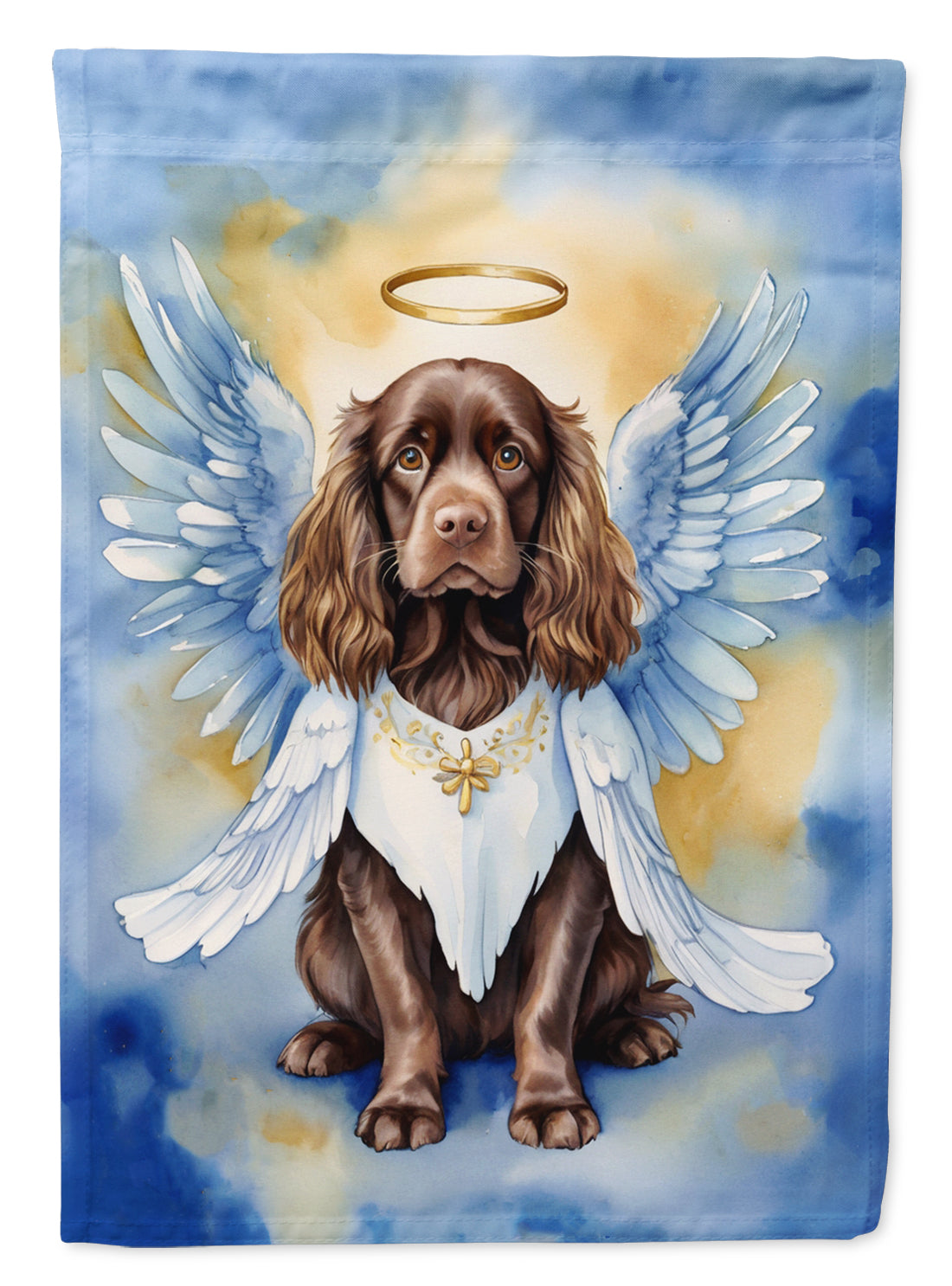 Sussex Spaniel My Angel House Flag 28x40 Porch Sleeve Pole Decorative Outside Yard Banner Artwork Wall Hanging, Polyester
