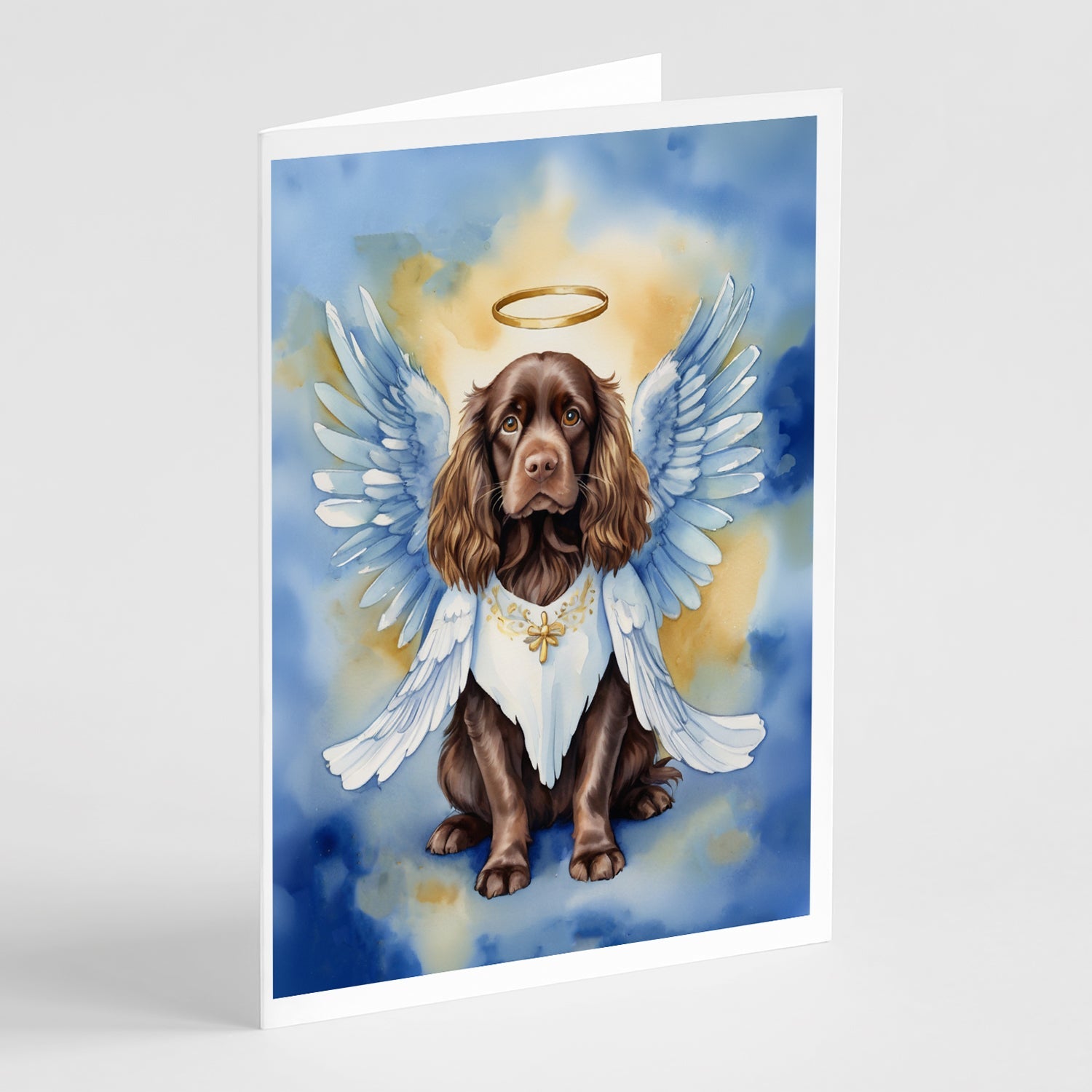 Sussex Spaniel My Angel Greeting Cards Pack of 8 Blank Cards with Envelopes Whimsical A7 Size 5x7