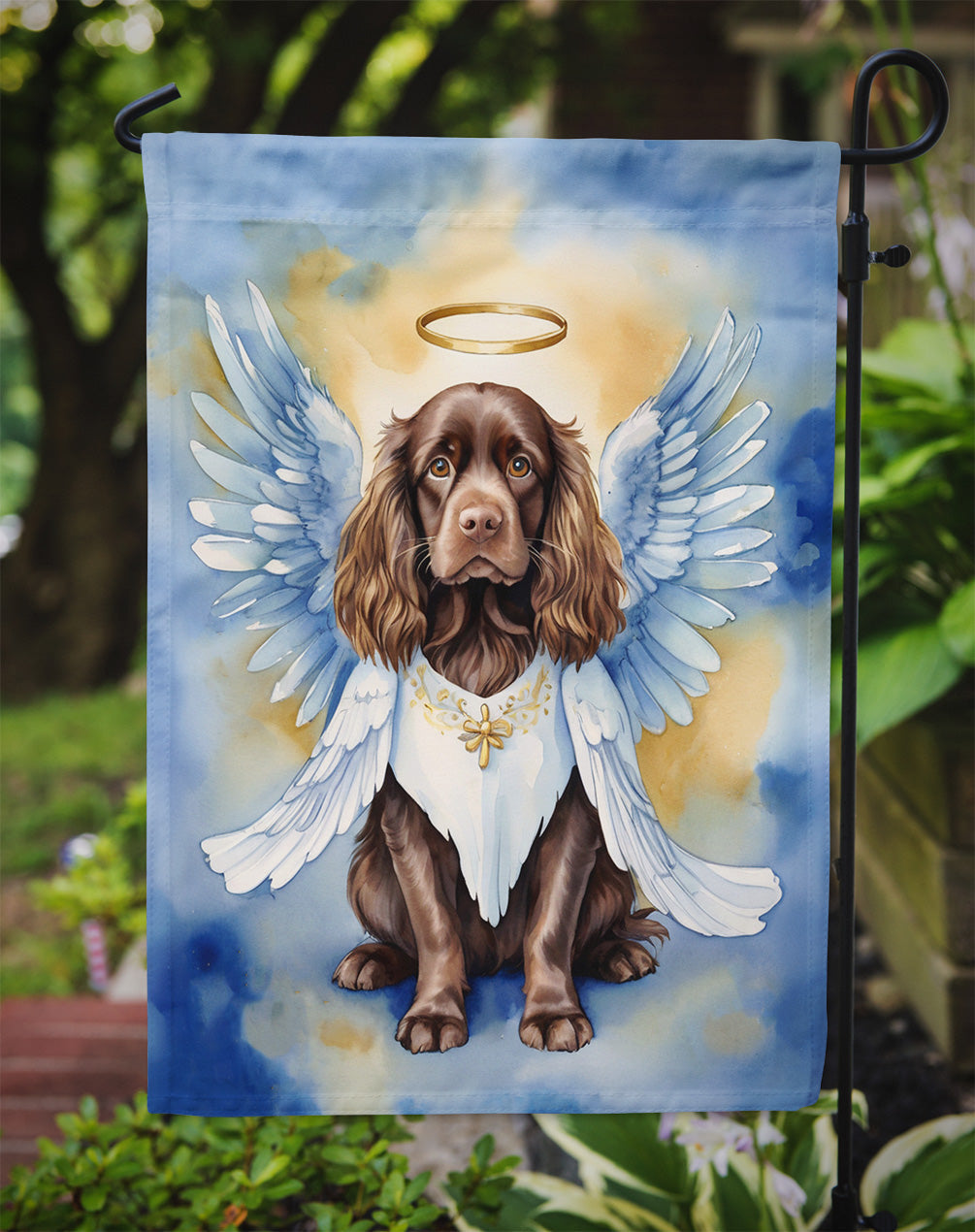 Sussex Spaniel My Angel Garden Flag Mailbox Decorative Yard Banner Outside Patio Artwork for Flower Beds, Garden Size, Multicolor