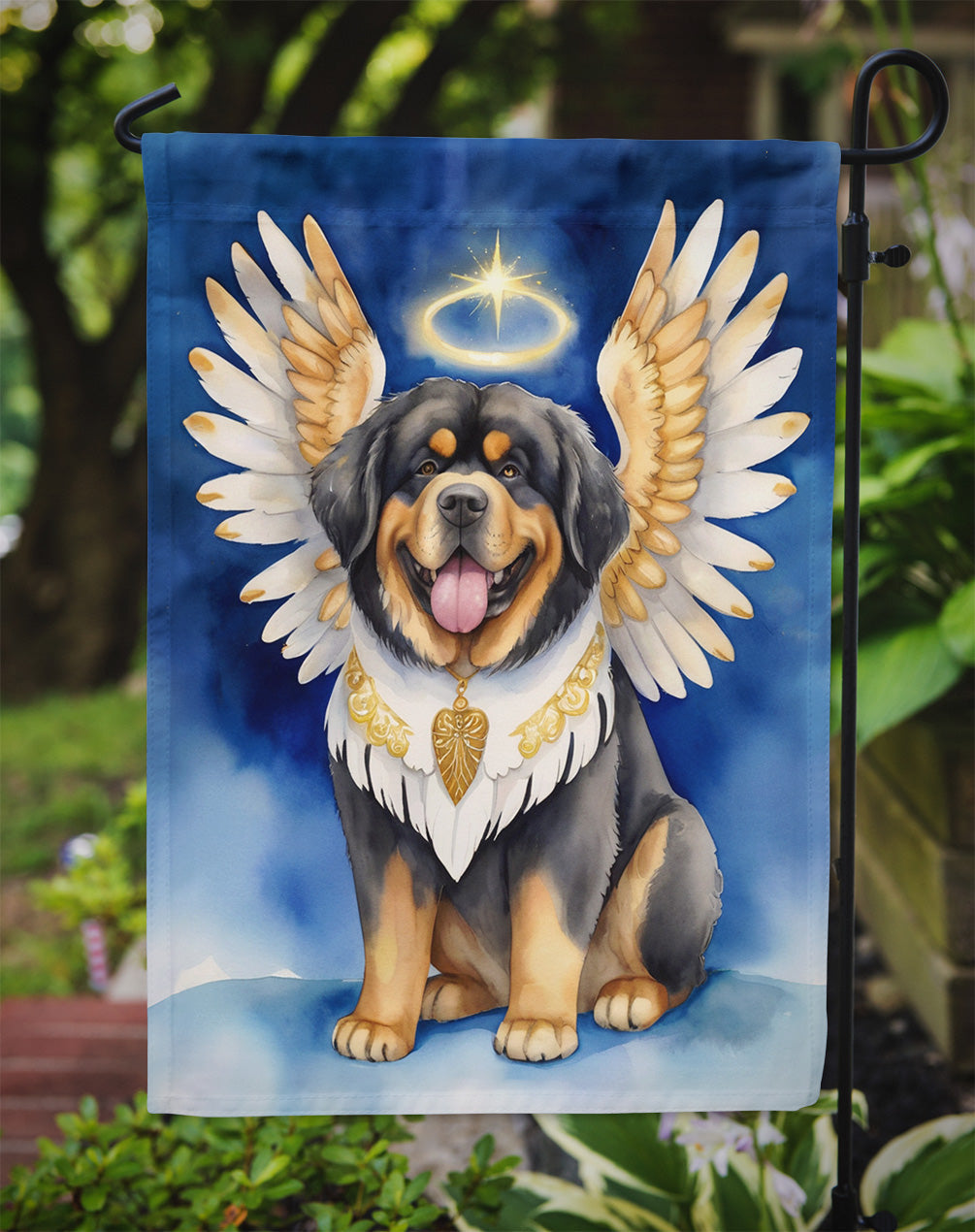 Tibetan Mastiff My Angel Garden Flag Mailbox Decorative Yard Banner Outside Patio Artwork for Flower Beds, Garden Size, Multicolor