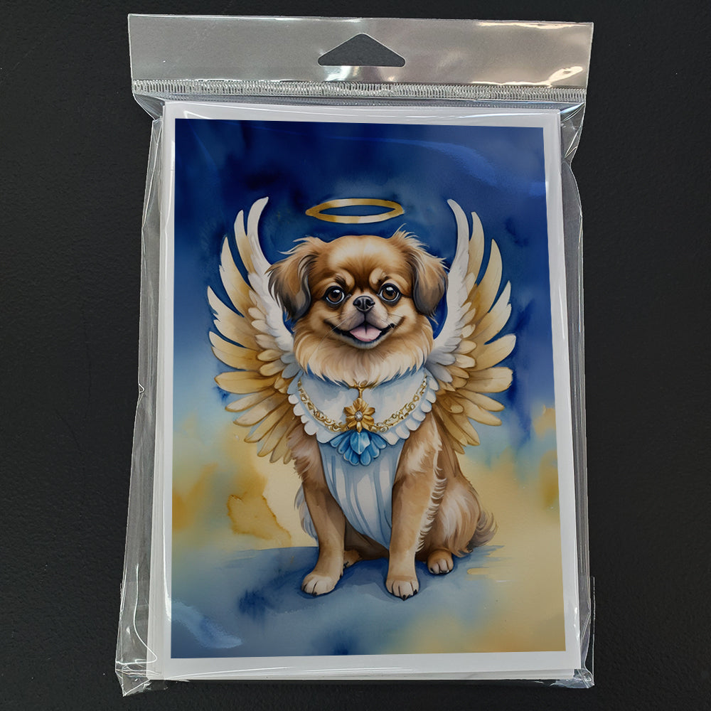 Tibetan Spaniel My Angel Greeting Cards Pack of 8 Blank Cards with Envelopes Whimsical A7 Size 5x7