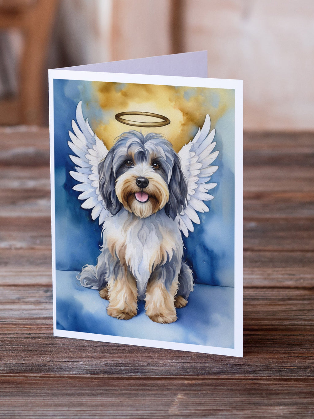Tibetan Terrier My Angel Greeting Cards Pack of 8 Blank Cards with Envelopes Whimsical A7 Size 5x7