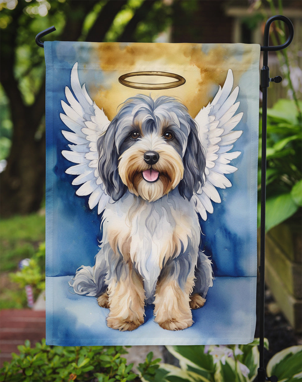 Tibetan Terrier My Angel Garden Flag Mailbox Decorative Yard Banner Outside Patio Artwork for Flower Beds, Garden Size, Multicolor