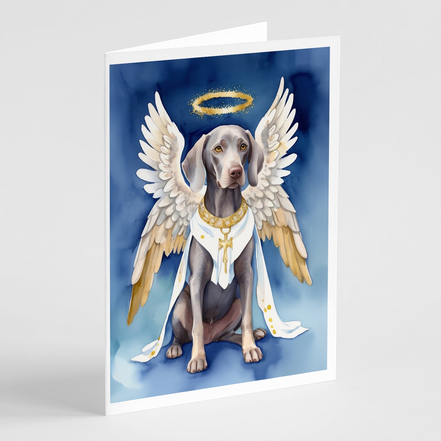 Weimaraner My Angel Greeting Cards Pack of 8 Blank Cards with Envelopes Whimsical A7 Size 5x7