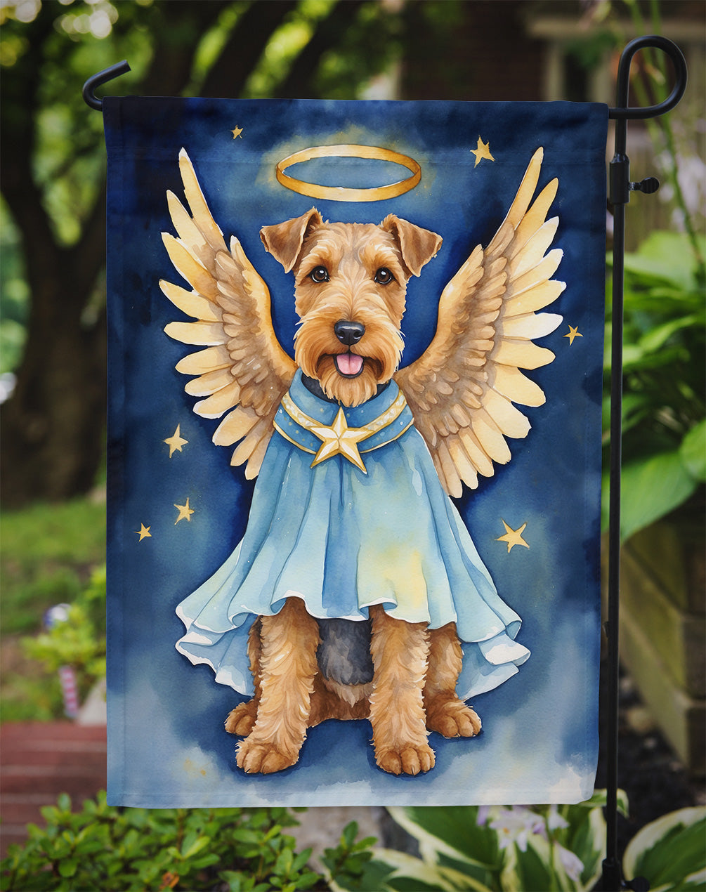 Welsh Terrier My Angel Garden Flag Mailbox Decorative Yard Banner Outside Patio Artwork for Flower Beds, Garden Size, Multicolor