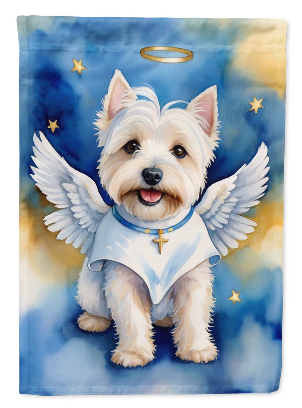 Westie My Angel House Flag 28x40 Porch Sleeve Pole Decorative Outside Yard Banner Artwork Wall Hanging, Polyester