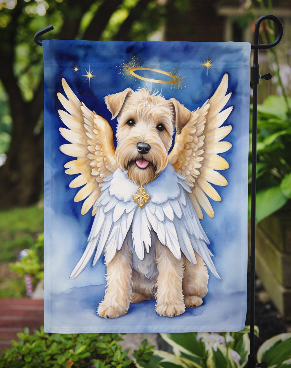 Wheaten Terrier My Angel Garden Flag Mailbox Decorative Yard Banner Outside Patio Artwork for Flower Beds, Garden Size, Multicolor