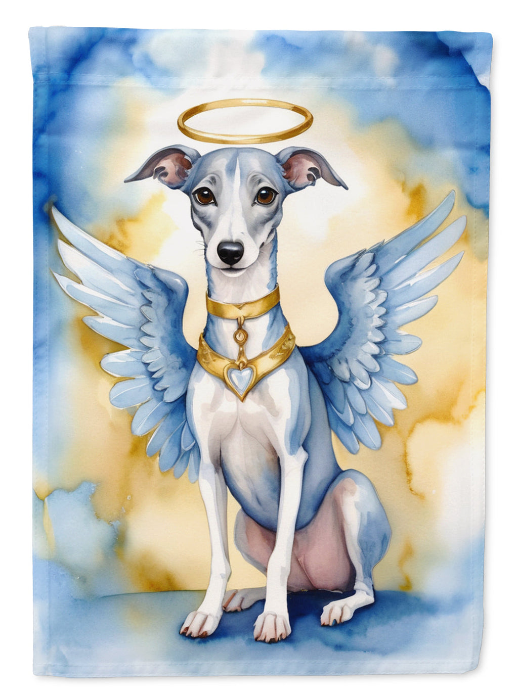 Whippet My Angel House Flag 28x40 Porch Sleeve Pole Decorative Outside Yard Banner Artwork Wall Hanging, Polyester