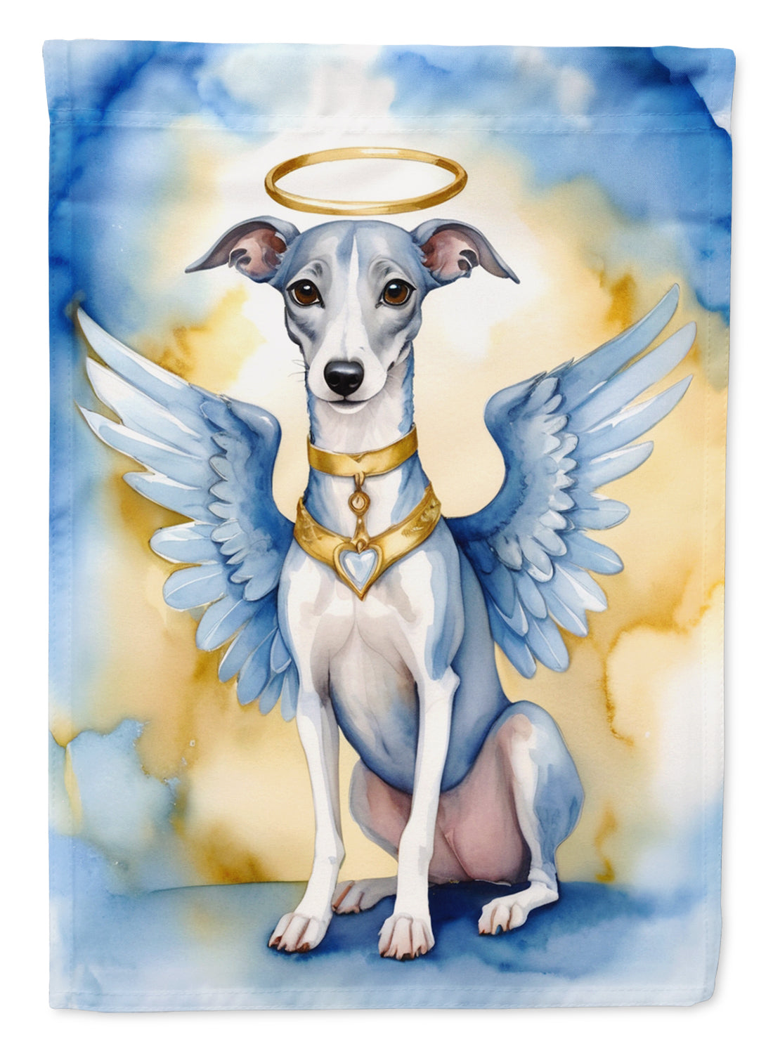 Whippet My Angel House Flag 28x40 Porch Sleeve Pole Decorative Outside Yard Banner Artwork Wall Hanging, Polyester