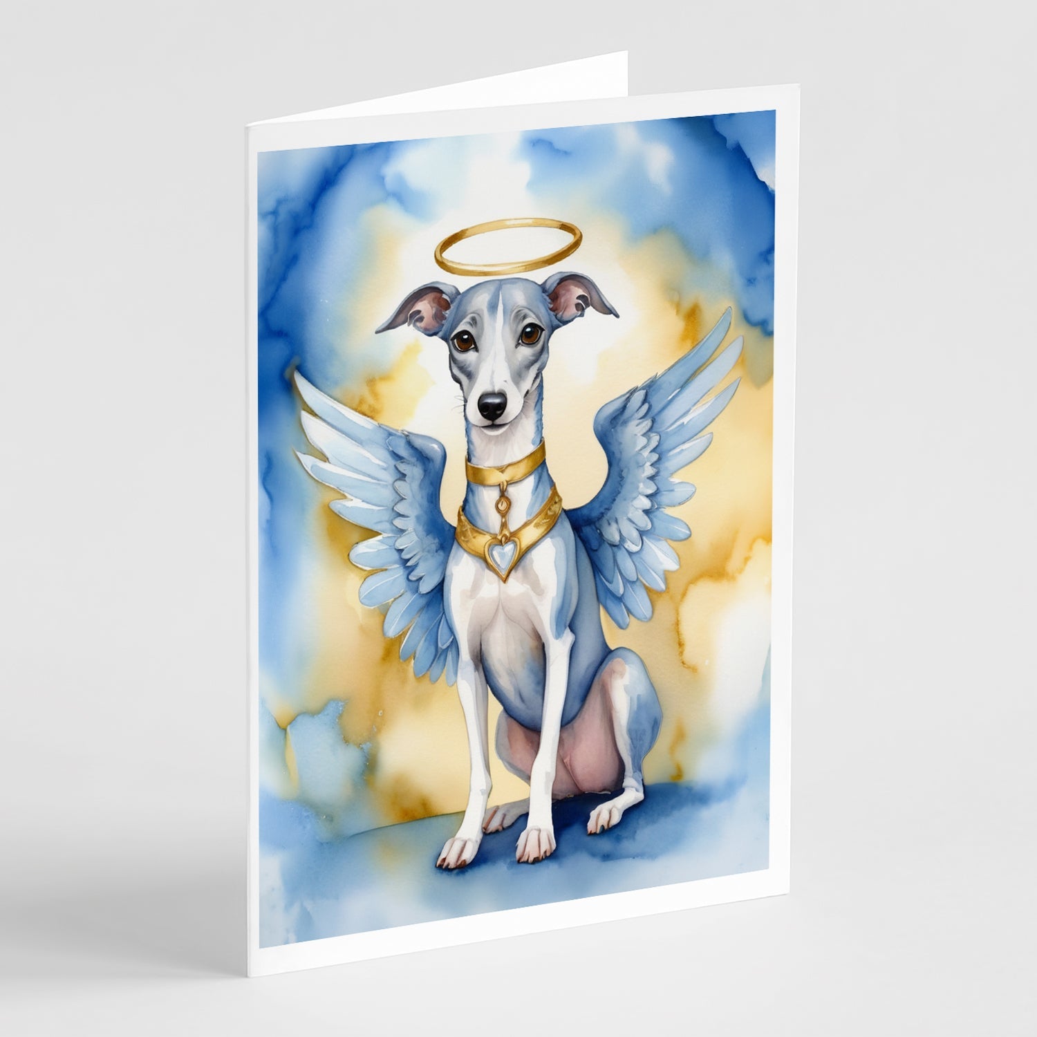 Whippet My Angel Greeting Cards Pack of 8 Blank Cards with Envelopes Whimsical A7 Size 5x7