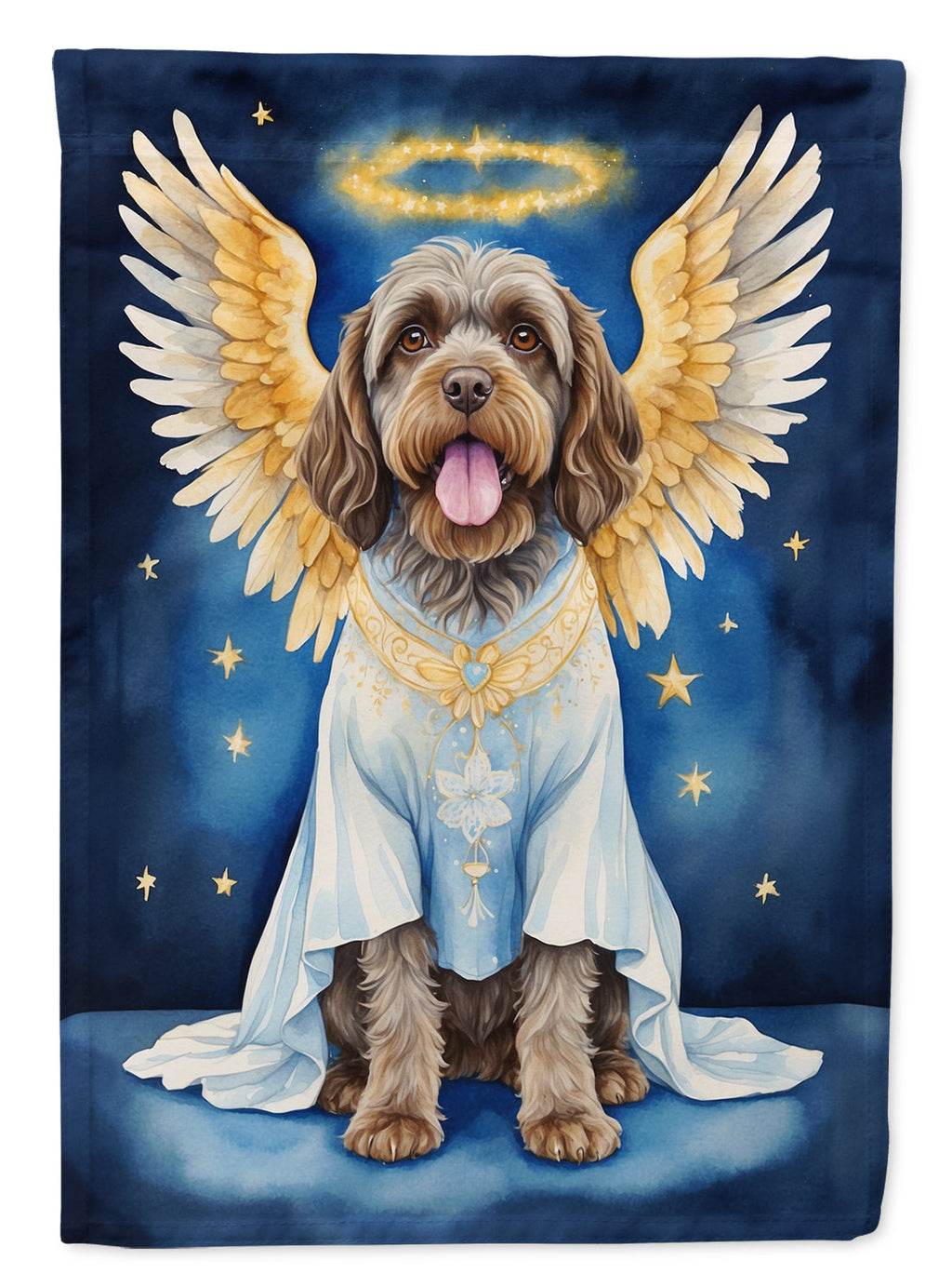 Wirehaired Pointing Griffon My Angel Garden Flag Mailbox Decorative Yard Banner Outside Patio Artwork for Flower Beds, Garden Size, Multicolor