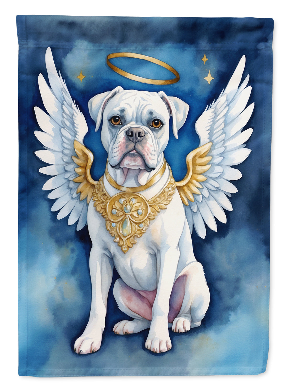 White Boxer My Angel Garden Flag Mailbox Decorative Yard Banner Outside Patio Artwork for Flower Beds, Garden Size, Multicolor