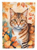 Aegean Cat in Fall Leaves Garden Flag Mailbox Decorative Yard Banner Outside Patio Artwork for Flower Beds, Garden Size, Multicolor