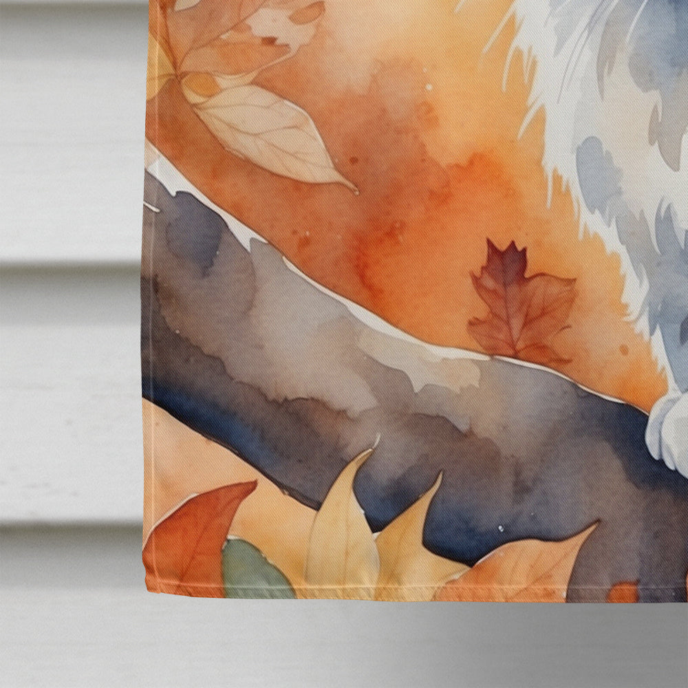 Australian Mist Cat in Fall Leaves House Flag 28x40 Porch Sleeve Pole Decorative Outside Yard Banner Artwork Wall Hanging, Polyester