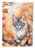 Australian Mist Cat in Fall Leaves Garden Flag Mailbox Decorative Yard Banner Outside Patio Artwork for Flower Beds, Garden Size, Multicolor