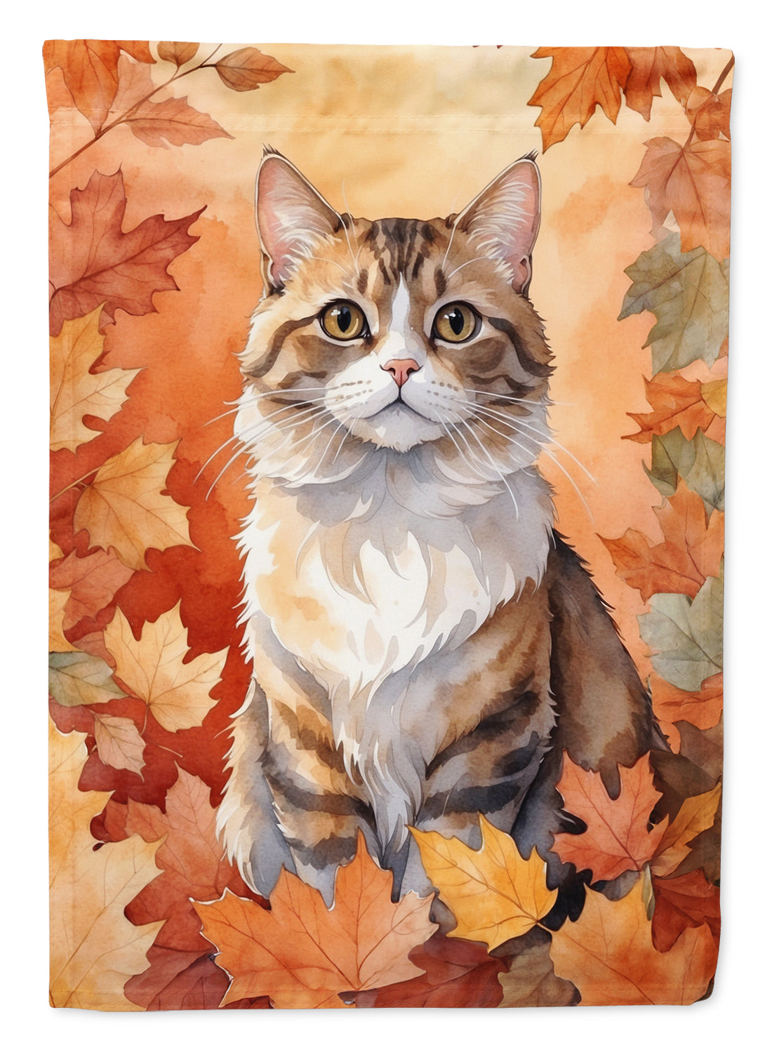 Chantilly Tiffany Cat in Fall Leaves Garden Flag Mailbox Decorative Yard Banner Outside Patio Artwork for Flower Beds, Garden Size, Multicolor
