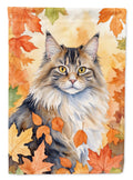 Norwegian Forest Cat in Fall Leaves Garden Flag Mailbox Decorative Yard Banner Outside Patio Artwork for Flower Beds, Garden Size, Multicolor