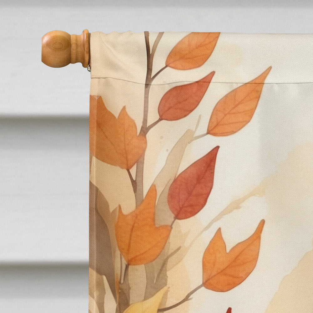 Owyhee Bob Cat in Fall Leaves House Flag 28x40 Porch Sleeve Pole Decorative Outside Yard Banner Artwork Wall Hanging, Polyester