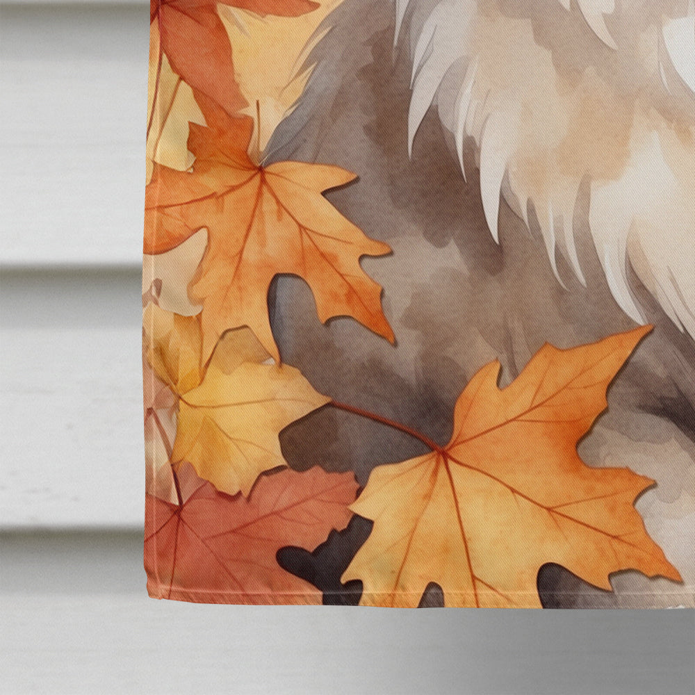 Ragdoll Cat in Fall Leaves House Flag 28x40 Porch Sleeve Pole Decorative Outside Yard Banner Artwork Wall Hanging, Polyester