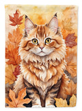 Skookum Cat in Fall Leaves Garden Flag Mailbox Decorative Yard Banner Outside Patio Artwork for Flower Beds, Garden Size, Multicolor