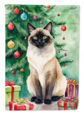 Birman Cat By the Christmas Tree Garden Flag Mailbox Decorative Yard Banner Outside Patio Artwork for Flower Beds, Garden Size, Multicolor