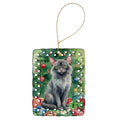 Lykoi Cat By the Christmas Tree Porcelain Ornament Christmas Tree Hanging Decorations for Home Christmas Holiday, Rectangle, Gift, Multicolor