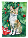 Oregon Rex Cat By the Christmas Tree Garden Flag Mailbox Decorative Yard Banner Outside Patio Artwork for Flower Beds, Garden Size, Multicolor