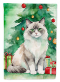 Ragdoll Cat By the Christmas Tree Garden Flag Mailbox Decorative Yard Banner Outside Patio Artwork for Flower Beds, Garden Size, Multicolor
