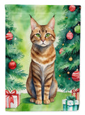Sokoke Cat By the Christmas Tree Garden Flag Mailbox Decorative Yard Banner Outside Patio Artwork for Flower Beds, Garden Size, Multicolor