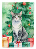 Ural Rex Cat By the Christmas Tree Garden Flag Mailbox Decorative Yard Banner Outside Patio Artwork for Flower Beds, Garden Size, Multicolor
