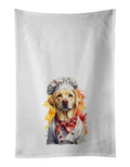 Labrador Retriever Chef Kitchen Towel Set of 2 White Dish Towels Decorative Bathroom Hand towel for Hand, Face, Hair, Yoga, Tea, Dishcloth, 19 X 28", White