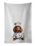 Sussex Spaniel Chef Kitchen Towel Set of 2 White Dish Towels Decorative Bathroom Hand towel for Hand, Face, Hair, Yoga, Tea, Dishcloth, 19 X 28", White
