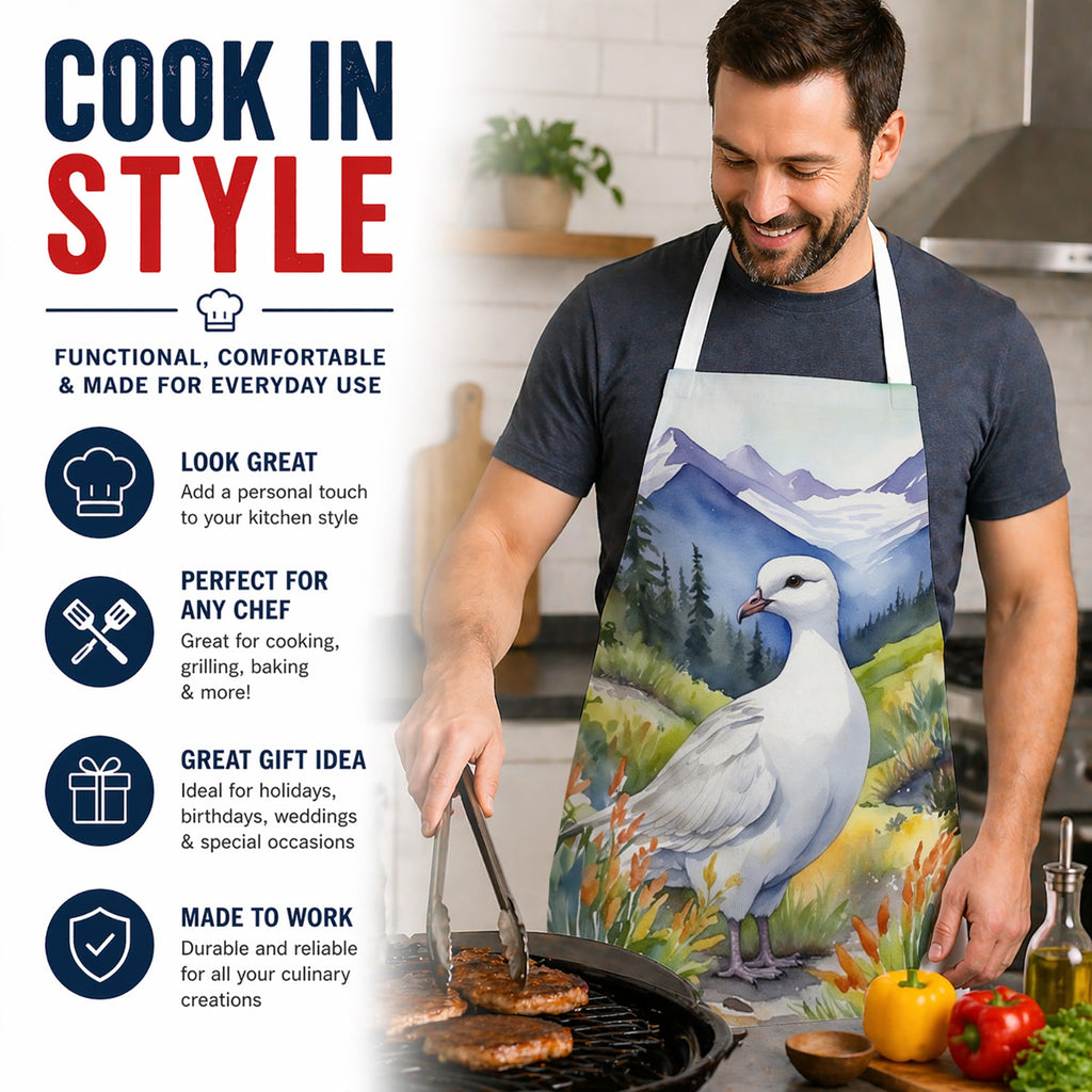 Alaska Willow Ptarmigan Apron Cooking Kitchen Server Baking Crafts Gardening for Adult Women Men, Unisex, Large, Multicolor