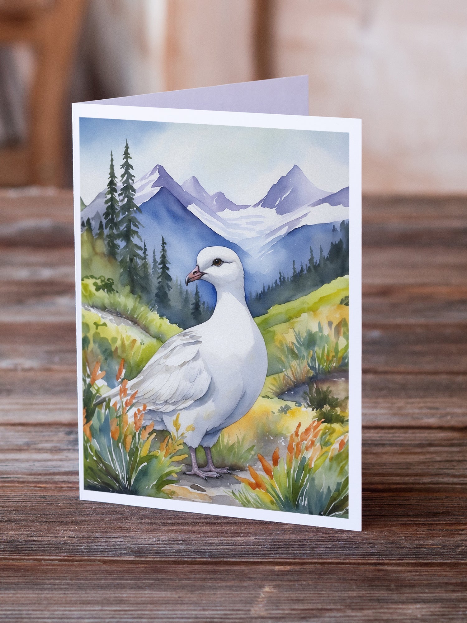 Alaska Willow Ptarmigan Greeting Cards Pack of 8 Blank Cards with Envelopes Whimsical A7 Size 5x7
