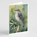 Arkansas Northern Mockingbird Greeting Cards Pack of 8 Blank Cards with Envelopes Whimsical A7 Size 5x7