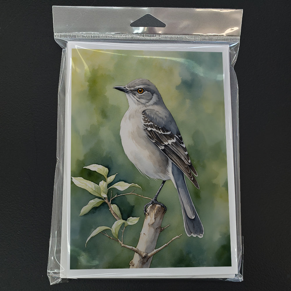 Arkansas Northern Mockingbird Greeting Cards Pack of 8 Blank Cards with Envelopes Whimsical A7 Size 5x7