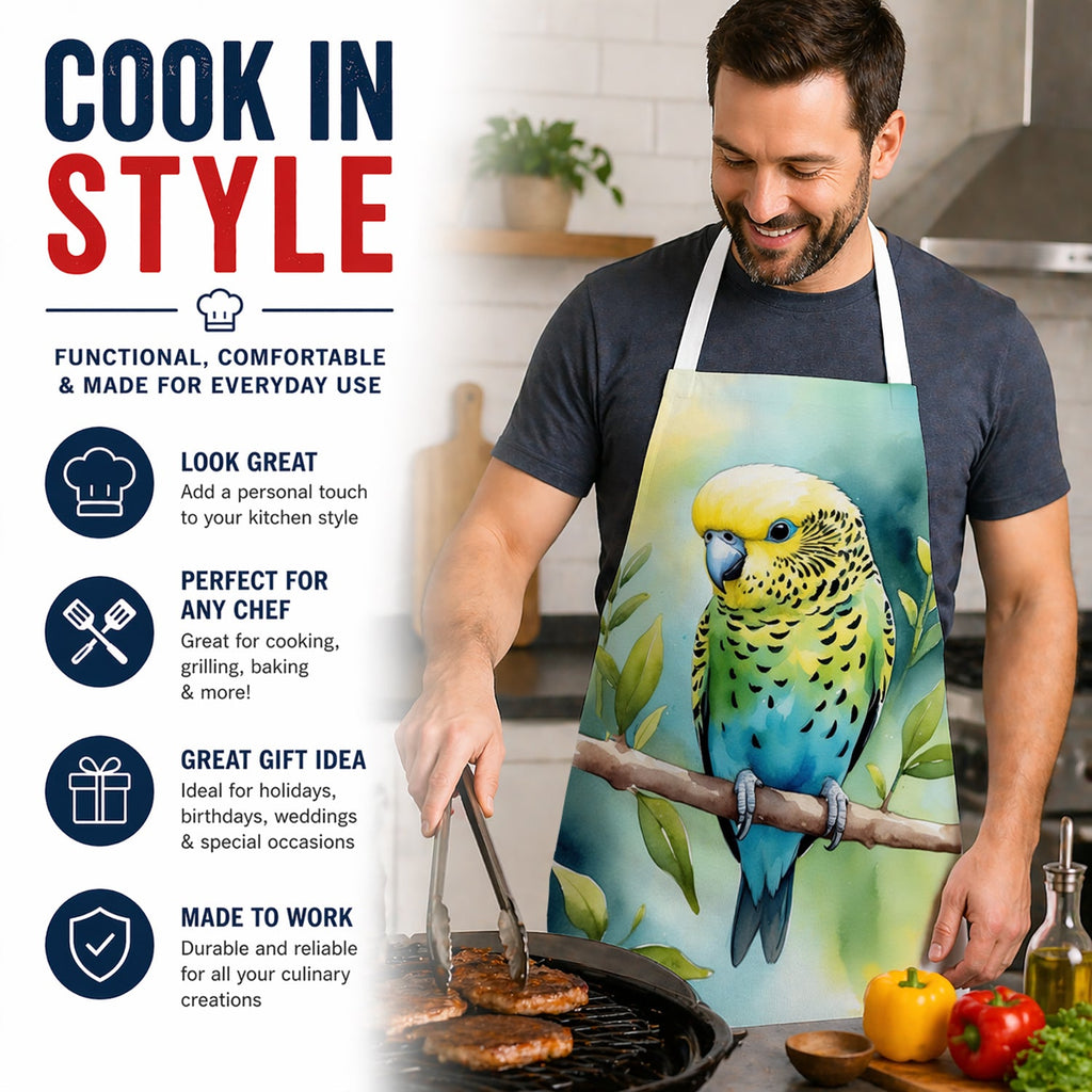 Budgerigar Apron Cooking Kitchen Server Baking Crafts Gardening for Adult Women Men, Unisex, Large, Multicolor